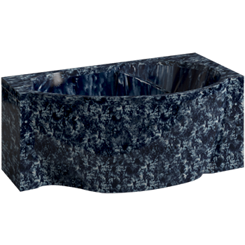 Ванна Аура 150x90 правая текстура мрамор из искусственного камня 