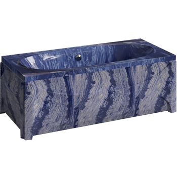 Ванна Домино 170x75 с видовым затылком текстура мрамор из искуcственного камня