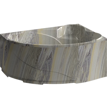 Ванна Грация 170х101 правая текстура мрамор из искуcственного камня