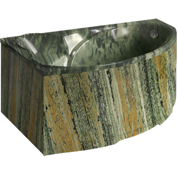 Ванна Грация 150х100 левая текстура мрамор из искуcственного камня