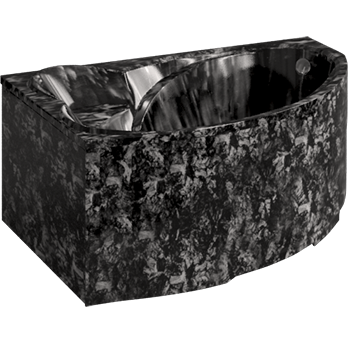 Ванна Грация 150х100 левая текстура мрамор из искуcственного камня