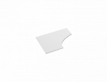 Левая полочка столешницы Паллада белый +алюминиевый уголок
